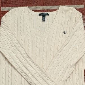 Ralph Lauren V-Neck Cableknit Sweater